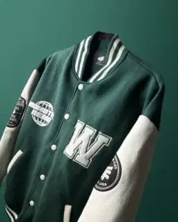 Aesthetic Awareness Green Varsity Jacket