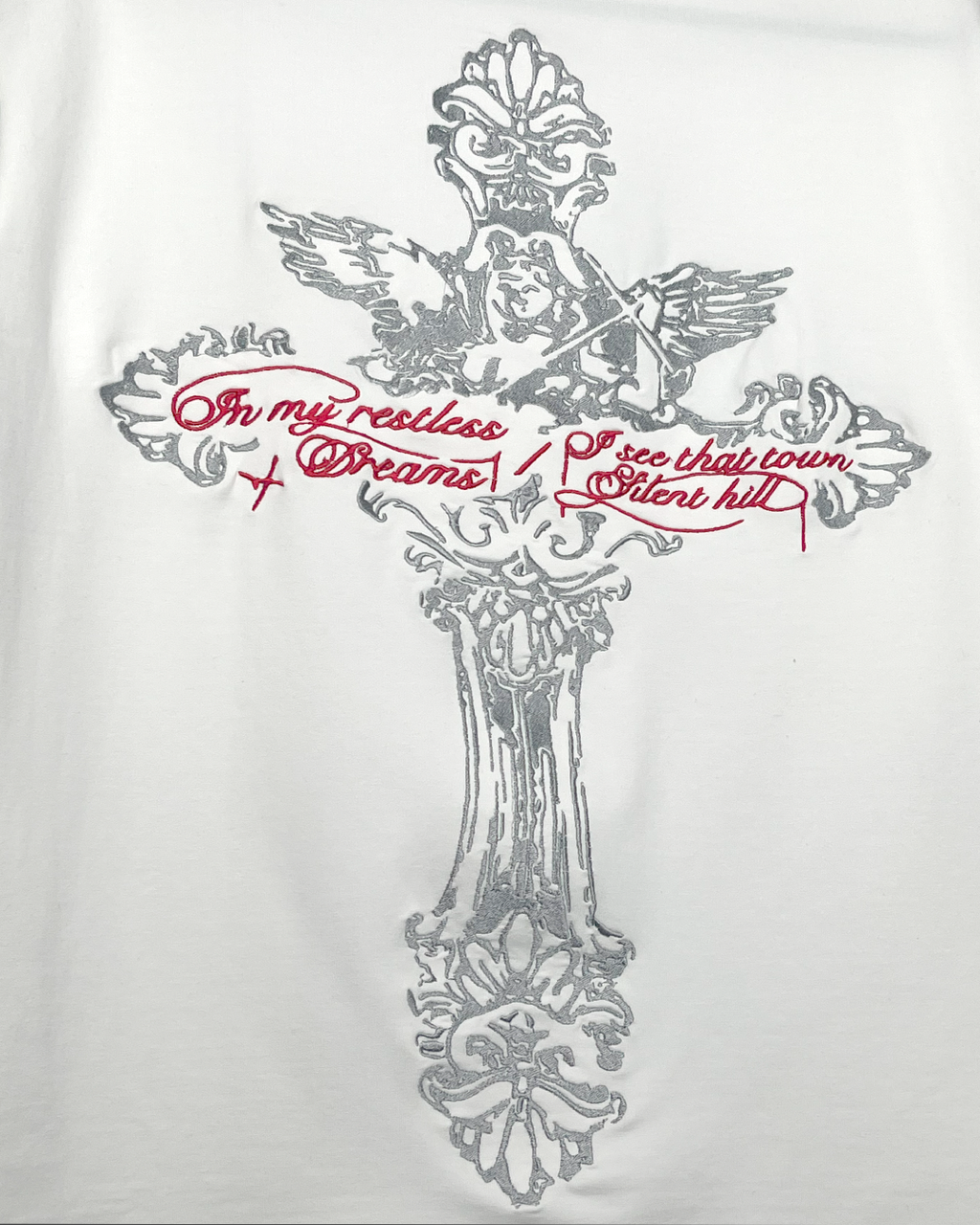 Lost Scriptures White Embroidery T-Shirt